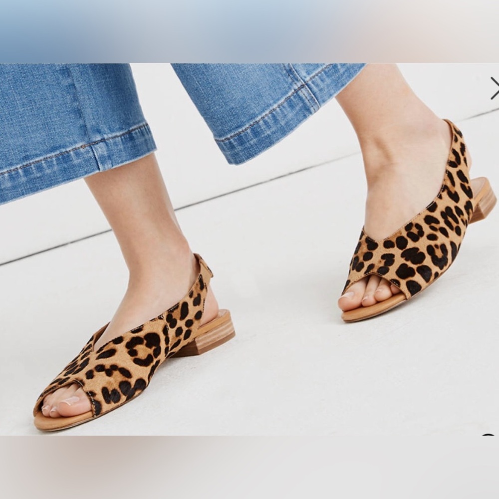 Madewell Tavi Slingback Sandal shoes in Leopard Calf Hair - Picture 6 of 13